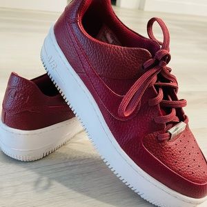 Maroon Leather Nike Air Force One